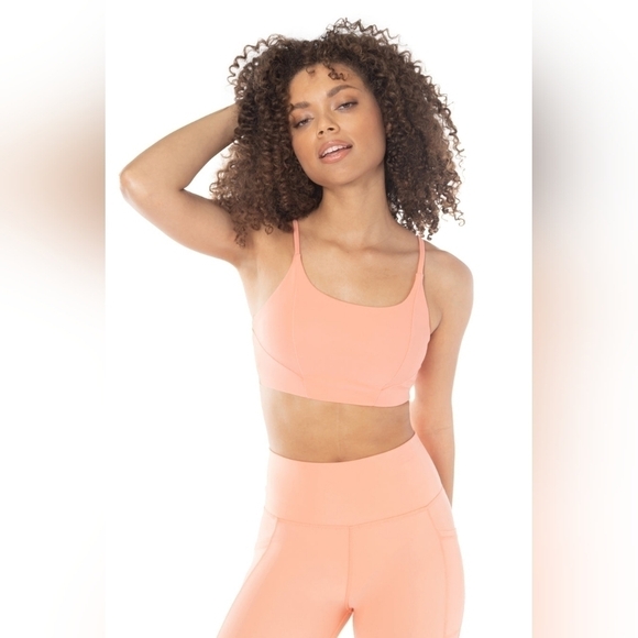 Kyodan Harbor Ribbed Bra Top, Color Papaya, size Large - Picture 1 of 4